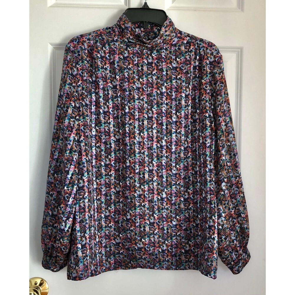 Women’s Blouse Floral Size 12 Hasting &smith Long Sleeve halter neck